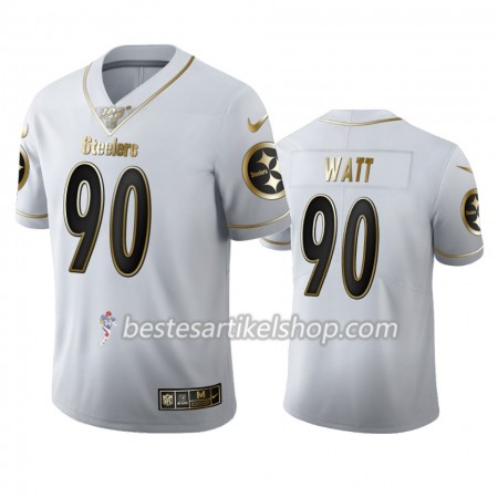 Herren Pittsburgh Steelers Trikot T.J. Watt 90 Nike Weiß Golden Edition 100th